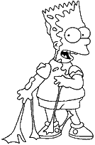 coloriage bart simpson couvert de glue